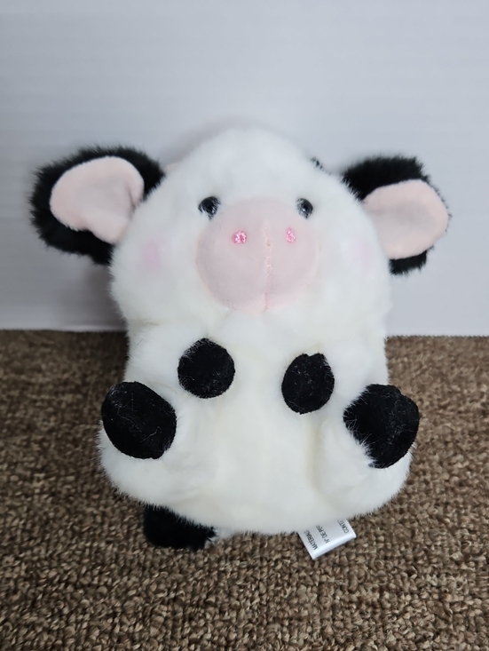Aurora Other - Aurora Rolly Plush Pet 5" Black & White Fluffy Daisy Cow